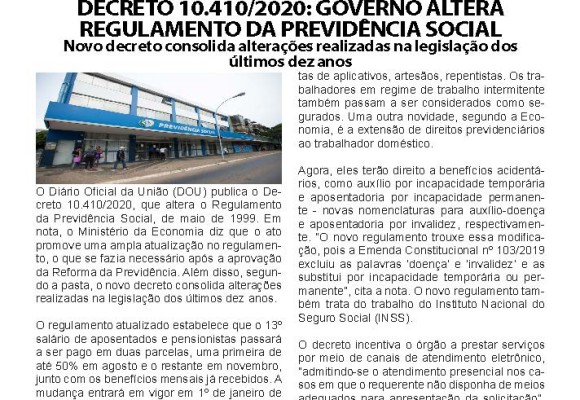 BOM DIA CONTRASP – DECRETO /2020: GOVERNO ALTERA REGULAMENTO DA PREVIDÊNCIA SOCIAL ‹ CONTRASP – Confederação Nacional dos Trabalhadores de Segurança Privada BOM DIA CONTRASP – DECRETO /2020: GOVERNO ALTERA REGULAMENTO DA PREVIDÊNCIA SOCIAL ‹ CONTRASP – Confederação Nacional dos Trabalhadores de Segurança Privada